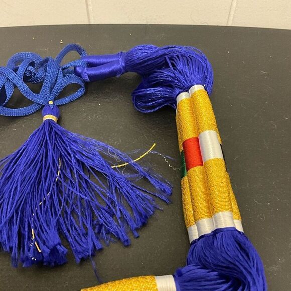 Vintage Handmade Middle Eastern Blue Gold Ethnic Head Wrap Hat - Picture 5 of 6